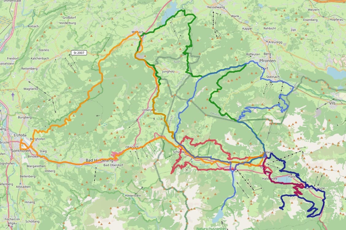 Karte Tannheimer Tal